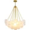 SwinKz Bubble Chandelier 19/37 Palline Black Gold Lampadari della Mid Secolo Lampada di Vetro Moderna per Sala da Pranzo Decorazione Soggiorno(Size:37 Lights,Color:Gold)