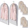 Chuner 5 custodie per abiti 60 x 90 cm, antipolvere, impermeabili, con chiusura lampo, per camicie, abiti, cappotti, Clothes, grigio chiaro