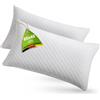 Juskys set da due cuscini da 40x80 cm per il letto - Imbottitura traspirante in memory foam - Fodera lavabile - Bianco