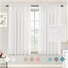 Tenger Home Tende Trasparenti Con Passanti Morbidi Finestre per Salotto Eleganti Soggiorno per Camera da Letto e Tende per Interni, 2 Pannelli (Bianco,150x150 cm)