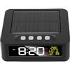 EIMSOAH Orologio per Camion Ad Energia Solare 12h 24h con Display della Temperatura, Doppi Allarmi e Funzione Snooze Lunga Durata Materiale ABS (#1)