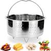 BINYI Inserto per pentola a vapore in acciaio inox 304, inserto per vapore, 17,5 cm, per pentola a vapore, inserto per pentole, cestello a vapore, pentola a pressione, stufare verdure, frutta e uova