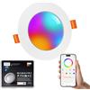 VARICART Faretti Led da Incasso per Cartongesso Alexa, Confezione da 1, 10W Smart Bluetooth Faretti da Incasso, Intelligente Colorati Faretti LED da RGBWW 2700K a 6000K, Dimmerabili App Controllo