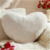 Yhoelata Cuscino Cuore, Beige Chiaro Cuscino a Forma di Cuore, Peluche Cuore Cuscini Decorativi, Grande Cuscini per Divano, Cuscini Bambini Cuscino Letto, 37 * 47cm