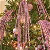 KI Store 6 rami decorativi di Natale, rami di Natale artificiali, 82 cm, con rami di brillantini, ramoscello di vischio, per decorazioni natalizie (clip rosa)
