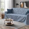 Tata Home Telo Arredatutto Copritutto Copridivano Copriletto Grandfoulard Telo Arredo in Cotone Made in Italy Fantasia Floreale (Flora Azzurro, Matrimoniale 260x300 cm)