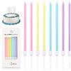 DONQL 32pcs Candele di Compleanno Arcobaleno Colori Pastello, Candeline Compleanno Lunghe con Supporto, Candele per Feste, Compleanni per Bambini e Adulti, Decorazioni Torta Compleanno, Nozze, Pasqua
