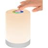 KJsdaADSA Luce notturna a LED, lampada da comodino intelligente, controllo touch, dimmerabile, ricaricabile tramite USB, portatile, RGB che cambia colore per bambini, camera da letto, campeggio bianco caldo