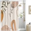 Uiiooazy Tenda Doccia Antimuffa, Uiiooazy Tenda da Doccia 150x200cm Arancia Boho Chic Astratta Foglie Verde Salvia Tende da Bagno Tessuto Lavabile Impermeabile Poliestere Tende per Vasca da Bagno con 10 Anelli