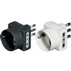 BTicino S3610G Adattatore Tris con 1 Presa Tedesca 2 Prese, 10A, Colore Antracite, 1500 W, 250 V, Nero & S3611D Adattatore Tris con Spina, 2P+T, 16A per 1