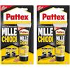 Pattex Millechiodi Forte & Rapido, adesivo di montaggio extra forte che sostituisce viti e fori al muro, adesivo bianco con effetto ventosa, 1x100g blister (Confezione da 2)