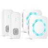 AIMAX Campanello Senza Fili Da Esterno con 2 Trasmettitori e 2 Ricevitori,Portata 400m,Wireless Doorbell,IP55 Impermeabile,55 Melodie e 5 Livelli di Volume,Indicatori LED,Per Casa/Porta d'Ingresso