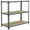 Simon Rack Étagère Rangement à 3 Niveaux en Boix, 200 kg Capacité de Charge et Point de Flexion, 1000x1100x400 mm, Étagère Charge Lourde, Étagère Garage, Gris/Bois - Maderclick