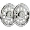 Hansen Styling Parts 2 copricerchi dritti in acciaio inox da 22,5 pollici, con fissaggio ad anello, asse posteriore per cerchioni in acciaio