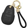 Rondrive Custodia per chiave per Alfa Giulia Stelvio Tonale Romeo Giulia Stelvio Spider Custodia per chiave auto, in pelle di capra, accessori per auto, colore nero