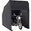 Outsunny Copertura moto pieghevole per moto all'aperto con finestra impermeabile Garage moto Tessuto Oxford Copertura telo moto per 2 moto Scooter 345cmx135cmx191cm Nero