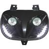 REPLAY - MASCHERA FARI ALOGENI REPLAY RR8 PARA MBK 50 BOOSTER 1999>2003-YAMAHA 50 BWS 1999>2003 NERO CON LED BIANCHI **