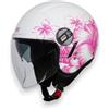 ORIGINE Casco Jet Moto Origine Alpha Rosa bianco opaco Upndown - Omologato ECE - Visiera Lunga Parasole - Interni Removibili (M)
