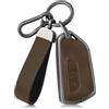 OFF WE GO Cover Chiave Guscio Chiave Auto Copertina in Pelle Custodia per VW Golf 8/7/5/R/MK8 Cupra Born Formentor Seat Leon Ateca Tarraco Skoda Octavia Guscio Chiavi con Portachiavi, Marrone