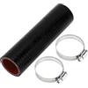 A ABSOPRO 1 Set 32mm/1.26 ID 150mm/5.91 Lunghezza Tubo in Silicone per Auto Nero Rosso con Morsetti Tubo Refrigerante Universale