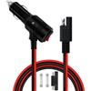 HuaLiSiJi Cavo SAE a Accendisigari con Interruttore 12V 24V Cavo Accendisigari a SAE 14AWG 20A, per Moto, Frullatore, Caricatore Solare (0.5m) (2 m)