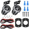 GTIWUNG 2 Pezzi Auto Presa Accendisigari 12V-24V DC con Pannello, Adattatore Universale per Accendisigari con Fusibile e Cavo di Collegamento da 18AWG per Navi, Motocicletta, Impermeabile