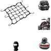 farbrothersonline COMPATIBILE CON KAWASAKI VN 900 CLASSIC SPECIAL RAGNO PORTAPACCHI RETE T10N NERA COMPLETA DI GANCI IN ACCIAIO E GOMMINI ANTIGRAFFIO PER AGGANCIARE OGGETTI SULLA MOTO O BAULETTI UNIVERSALE