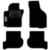 QUEMAR Tappetini Auto compatibili con Golf V e VI 2003-2012 / Kit Tappeti in Moquette e Gomma su Misura (Set 2 Anteriori + 2 Posteriori) / Ricami e Colori Personalizzati (Bordo Bianco, 1 Ricamo)