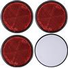Your Day Mate Riflettori da Incollare, 4 Pz, Rosso, Ø 60 mm, Marchio di E, Riflettore di Sicurezza per Camper, Rimorchi e Pali, Catarifrangenti Adesivi Destro / Sinistro, Autoadesivi Incollare Riflettore