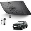 SKTU Parasole Parabrezza per Dacia Duster 3 2024 2025 2026 Cordino Design Pieghevole Parasole Protezione UV Protezione per Renault Dacia Accessori Scheletro in fibra di carbonio