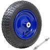 Bakaji Ruota Pneumatica per carriola Gomma ad Aria 4 Strati 3.50-8 Battistrada Scolpito Diametro 35cm Larghezza 9cm Cerchio in Acciaio con Asse da 170 mm Incluso Ruote Ricambio Carriole