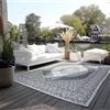 ELLE Tappeto decorativo per interni ed esterni, orientale, resistente alle intemperie e all'acqua, design vintage, per esterni, per giardino, balcone, terrazza, soggiorno, argento, 160 x 230 cm