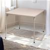 FurnitureR Tavoli da salotto Square Oak, struttura in metallo robusto e MDF, piano imbottito in pelle sintetica, pieghevole e portatile, per ufficio, soggiorno, cucina, 86 x 86 cm