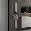 Dmora - Appendiabiti Mogale, Attaccapanni, Portabiti multiuso, Appendiabiti da parete, Made in Italy, 15x2h170 cm, Bianco lucido e Antracite