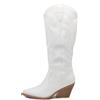 IF Fashion Stivali Cowboy Western Texani Scarpe da Donna A Punta Camperos GA021 Bianco N.36