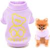 SMALLLEE_LUCKY_STORE Simpatico cartone animato cucciolo felpa in pile pullover maglioni per cani di piccola taglia media gatto Yorkie Chihuahua gattino caldo autunno inverno vestiti, viola, XL