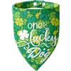 ICEMOOD Bandana cane San Patrizio 2-in-1 One Lucky Dog & Quadrifoglio - Sciarpa reversibile con bottone, taglia media e grande (15-40kg)