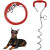 Aomig Cane Picchetto a Spirale, Picchetto a Vite per Cani, Ancoraggio a Terra per Cani con Guinzaglio, 3M/9.84FT, Cane da Picchetto per Impieghi Gravosi, Cane da Spirale in Metallo per Campeggio