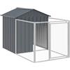 vidaXL Casetta Cani con Corsa Antracite 117x201x123 cm Acciaio Zincato