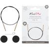 KnitPro - KnitPro Acciaio Inox Nero/Oro Cavo Fisso Intercambiabile per Ago da 40 cm con Cappucci Terminali e Chiave Cavo - 1 Set