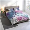 Italian Bed Linen Parure Copripiumino Stampa Digitale KIOSA, 100% cotone Made in Italy, Set Copripiumino Letto Matrimoniale Sacco Piumino 250x200cm+2 federe 50x80cm - KIO601