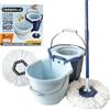 Casabella Clean Water Spin Mop System con ricarica extra della testa del mocio, design a due secchi, paraspruzzi, misurino integrato, raschietto, facile strizzatura a pedale Spinner