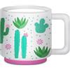 Cartomania Tazza in ceramica Cactus CHILL&REFILL, Bianco, Ceramica durevole, Anti macchia, Graffi e odori, Tazza da colazione, Accessori casa, Bambini, Ragazzi e adulti, Idea regalo