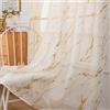 Lavyhuno Tende trasparenti dorate, lunghezza 243,8 cm, set di 2 pannelli, tende con tasca per asta, per camera da letto, soggiorno, decorazione natalizia, stampa in lamina d'oro metallizzata, effetto