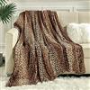 Viviland Coperta in pile di flanella, misura doppia, 152 x 203 cm, 280 g/m², leggera, per divano e letto, super morbida, accogliente, calda, con stampa leopardata
