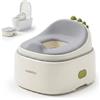Relaxdays Vasino 4-in-1, Dino, vasino con Coperchio, HBT: 30x36,5x33,5 cm, Riduttore WC e Sgabello, da Viaggio, Blu
