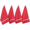 DII - Strofinacci da Cucina in Spugna 100% Cotone, Lavabili in Lavatrice, Ultra assorbenti, 30,5 x 30,5 cm, Motivo a Finestra, Set di 6 Pezzi, Colore: Melanzana Strofinaccio A Quadretti Rossi.