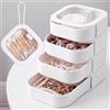 Kathfly 4 pezzi Organizzatore di cravatte per capelli bianchi contenitori portatili per accessori per capelli impilabili porta forcine per capelli dispenser per tamponi di cotone per la casa accessori