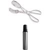 Fackelmann Set Insalata Fackelmann: Posate per Insalata 2 in 1 smontabili, in Plastica Trasparente 30cm, Oliera Spray con Tappo, in Acciaio Inox 20x4x4cm Capacità 100ml. Ideale per insalata, riso e cereali.