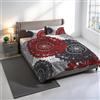 Italian Bed Linen Parure Copripiumino Stampa Digitale KIOSA, 100% cotone Made in Italy, Set Copripiumino Letto Matrimoniale Sacco Piumino 250x200cm+2 federe 50x80cm - KIO623